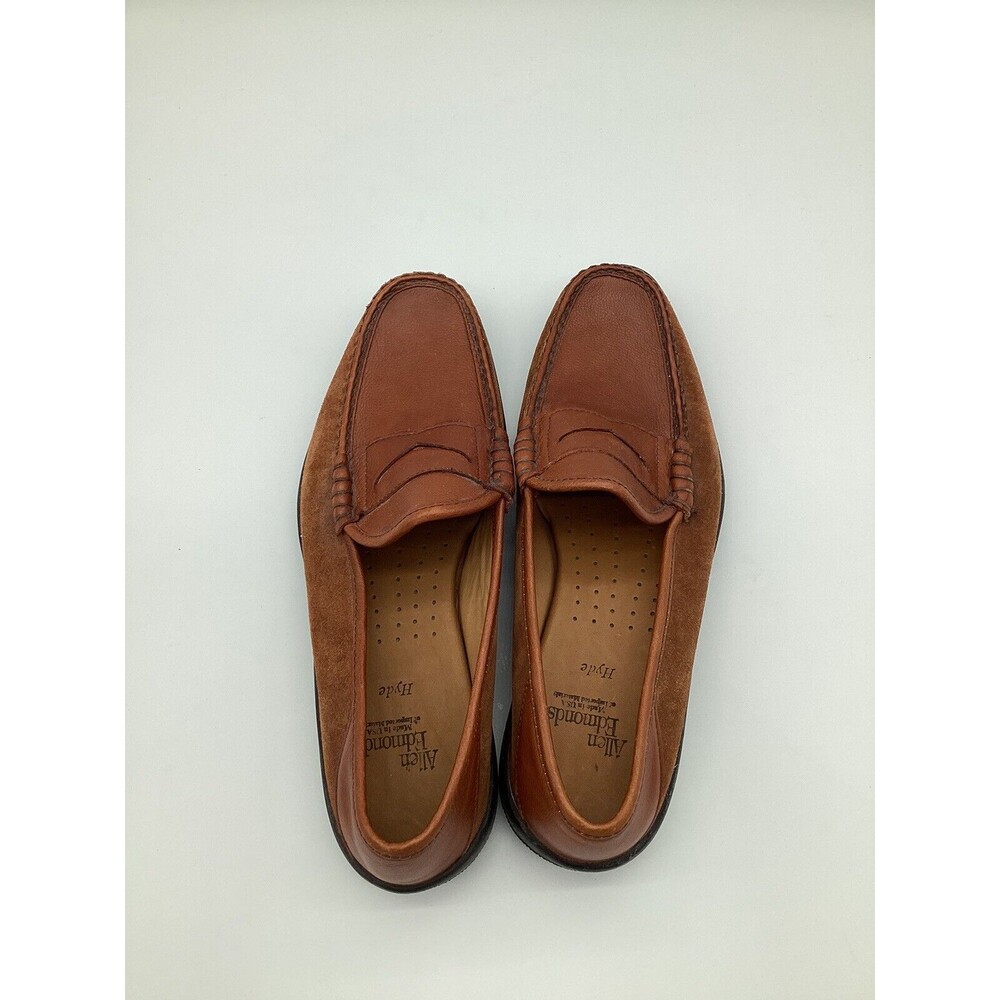 Allen Edmonds Hyde Penny Loafers Leather and Suede Brown Men’s Size 11.5 - Picture 4 of 7